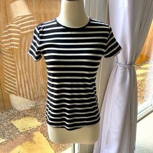 J. Crew Black and White Striped Women's Tee Top Size XS